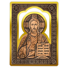 Магнит из бересты прорезной Икона Иисус Христос (Золото) В-5862